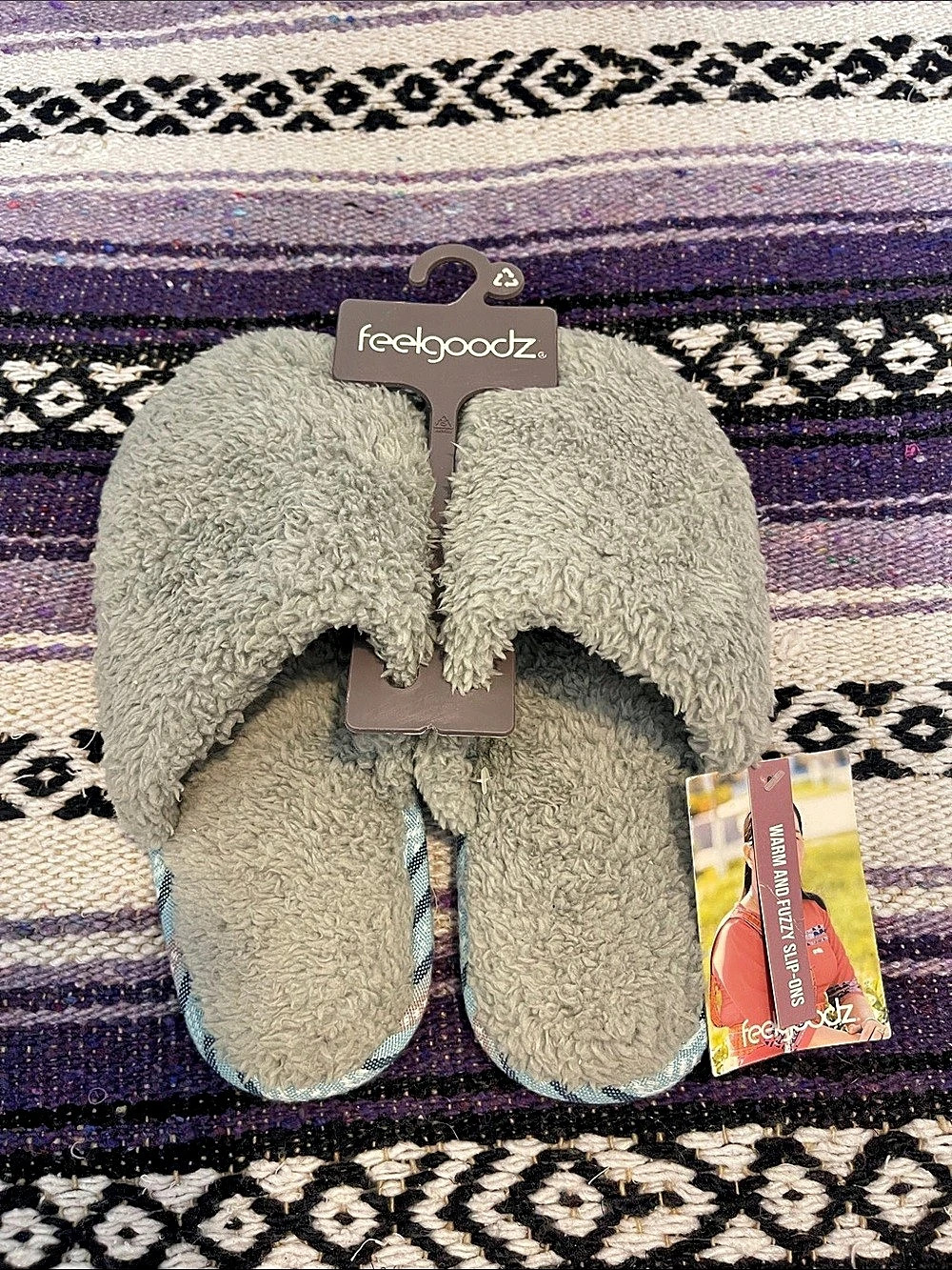 feelgoodz Meridian Shepa Slippers fake Shepa Slippers Greenish/blue US 6-7 NWT
